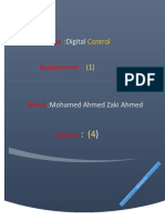 Digital Control Course Assignment 1 by Mohamed Ahmed Zaki