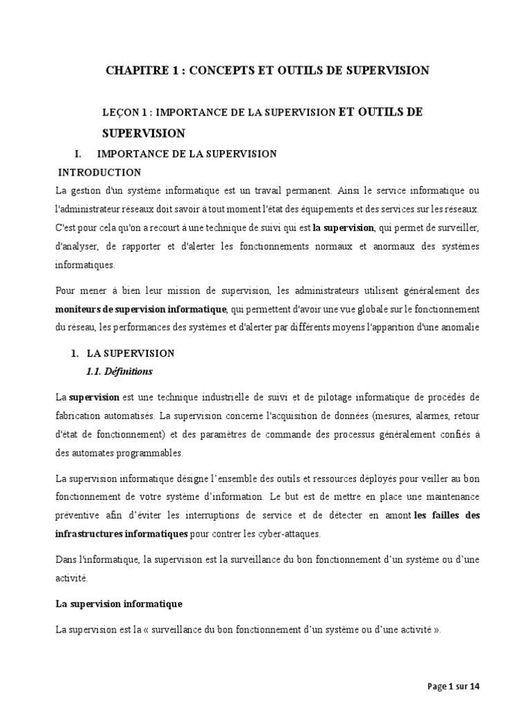 Objectif de la supervision informatique | PDF | Itil | Informatique