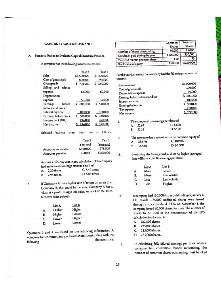 Capital Structure Finance PDF