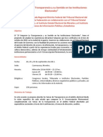 2º Simposio La Transparencia y Su Sentido en Las Instituciones Electorales