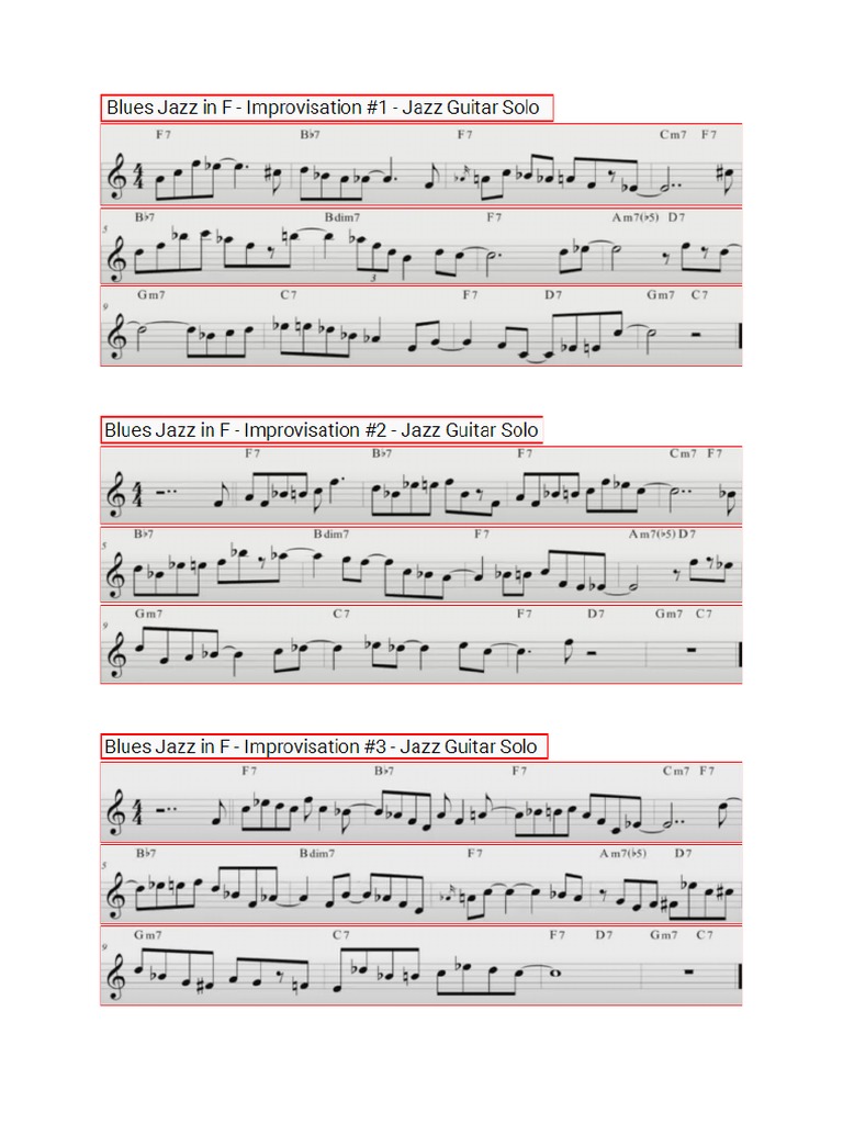 Blues Jazz In F Improvisation Pdf