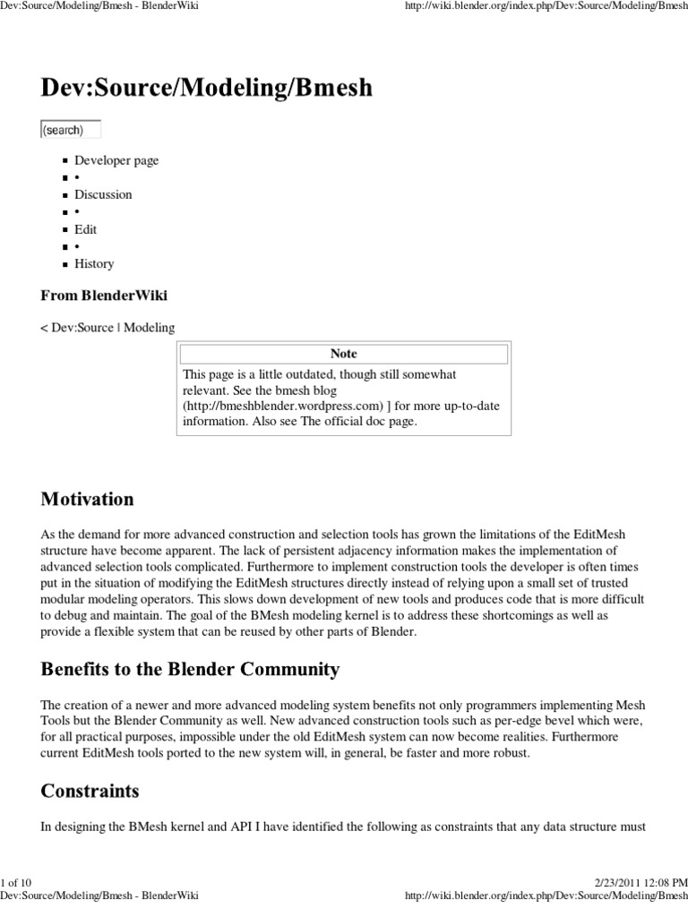 BMesh System Overview for Blender | PDF | Computer Programming | Areas ...