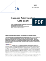 2013 2014 Business Administration Core District Exam KEY