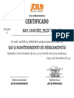Certificado Por Curso Mantenimiento-Felix Rios