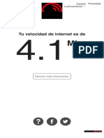 Tu Velocidad de Internet Es De: Mostrar Más Información