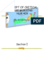 Concept of Critical Care Nursing NUR 409: by Dorcas Maina