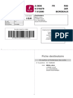N 016479 T 012090 Bordeaux A 0606 FR R09 24R: Fiche Destinataire