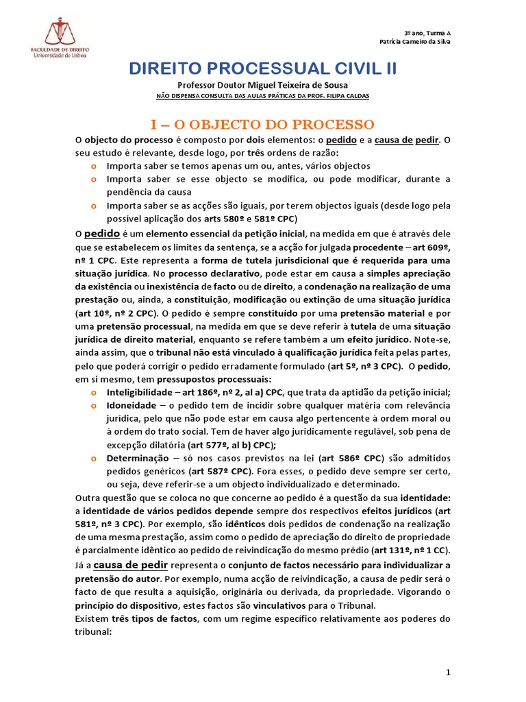 Direito Processual Civil Ii | PDF | Prova (jurídico) | Queixa