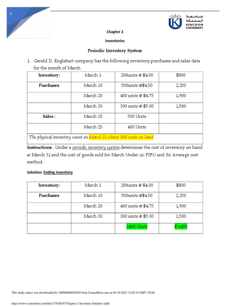 Inventory Costing Methods Analysis | PDF