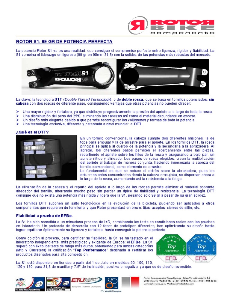 Potence ahead Ergotec 6° pour guidon standard 25,4 mm