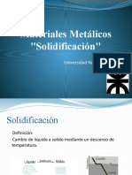 Materiales Metálicos "Solidificación": Universidad Nacional Tecnológica