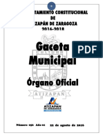 Gaceta Municipal: Órgano Oficial