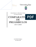 Comparativa DE Preámbulos: Loe Y Lomce