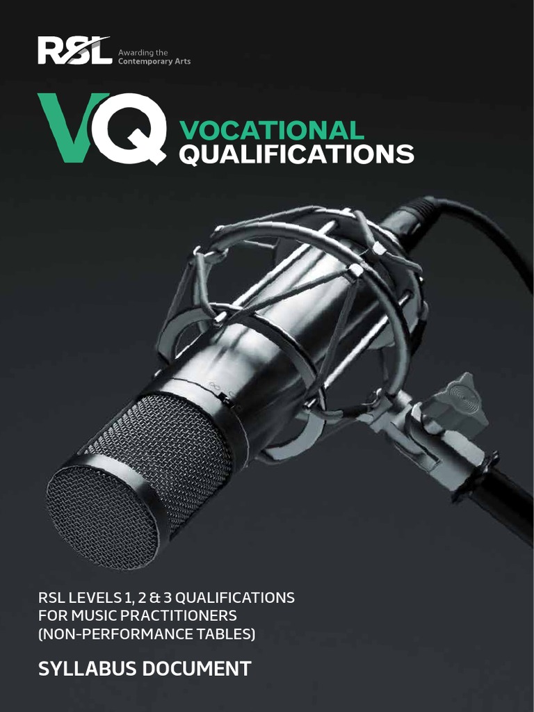 Rockschool VQ - Vocational Qualifications - Levels 1-3 | PDF ...
