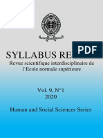 Syllabus Review: Vol. 9, N°1 2020 Human and Social Sciences Series