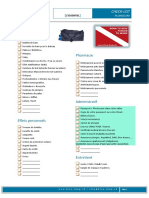 Equipement: Check-List