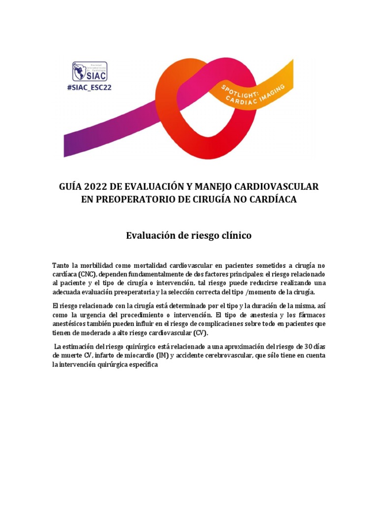 Guía completa para la evaluación y manejo cardiovascular preoperatorio ...