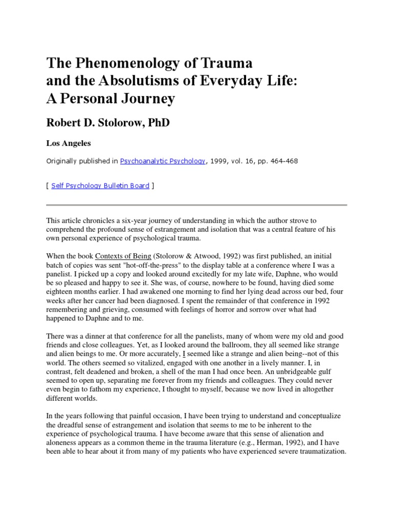 Understanding Trauma's Isolation | PDF | Psychological Trauma ...