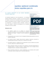 Anestesia Raquídea Epidural Combinada Versus Anestesia Raquídea para La Cesárea