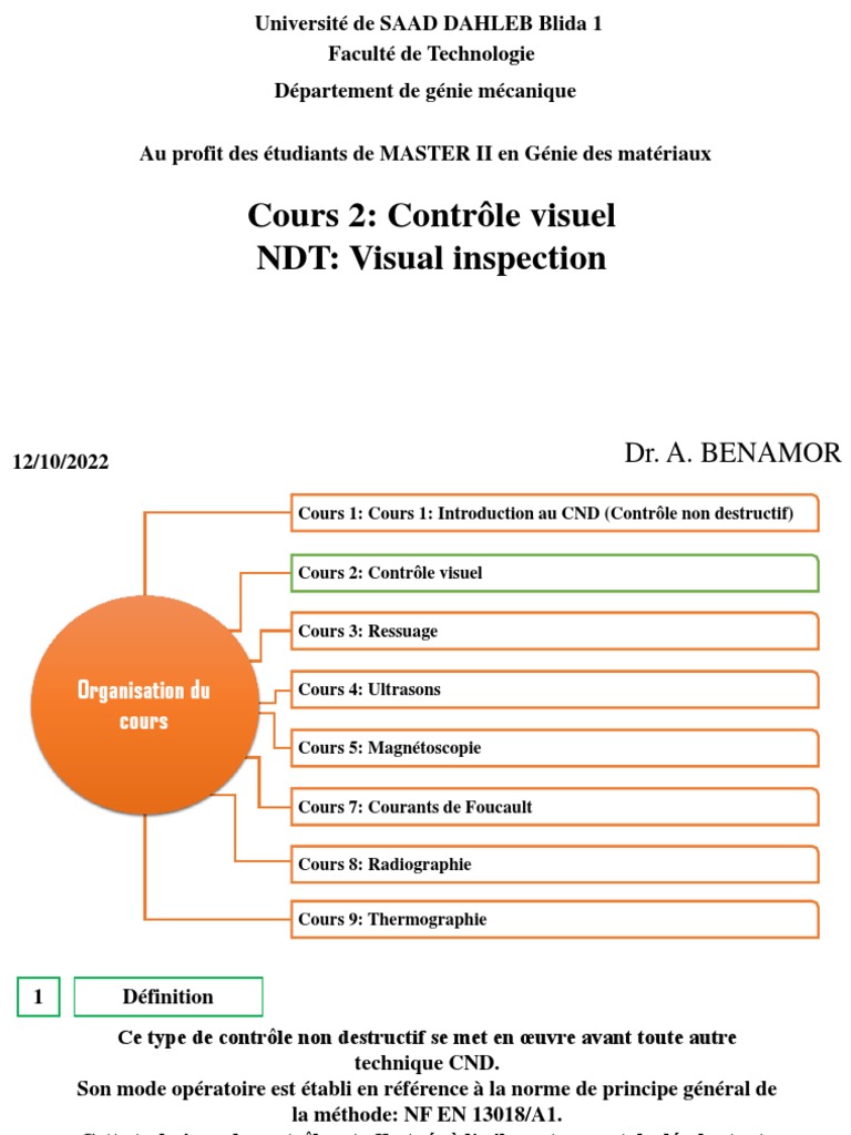 CND Cours2 | PDF | Contrôle non destructif | Sciences physiques