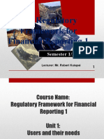 The Regulatory Framework For Financial Reporting 1: Semester 1/2020