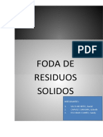 Foda de Residuos Solidos: Integrantes: 1. Vilca Montes, David 2. Chavez Curasma, Lizbeth 3. Escobar Ccanto, Sandy