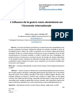 L'influence de La Guerre Russo-Ukrainienne Sur L'économie Internationale