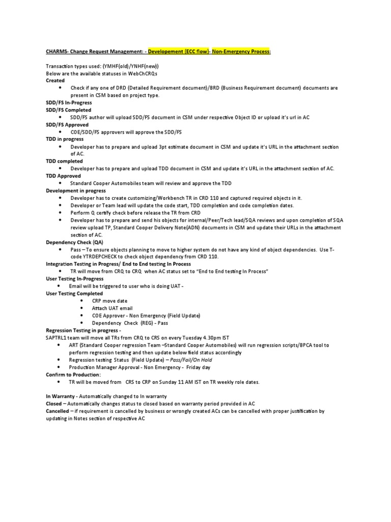 Change Request Management Process Guide | PDF | Object (Computer ...