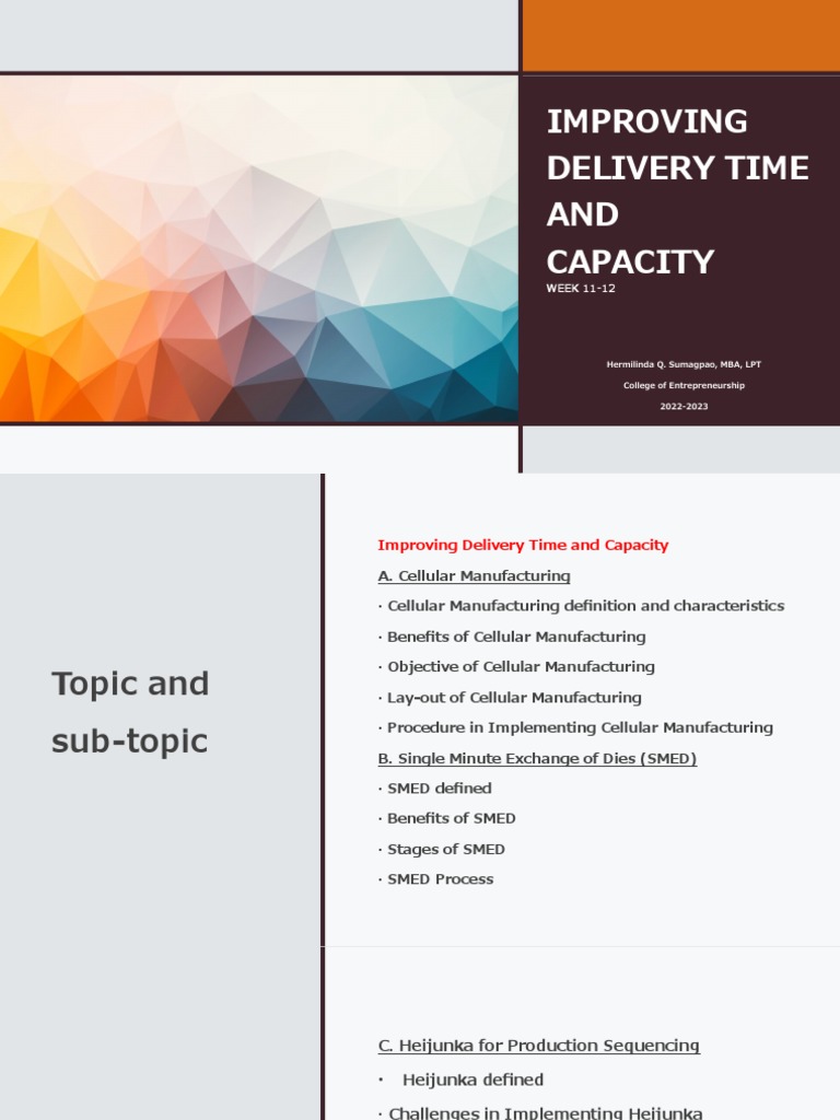 Enhancing Delivery Time & Capacity Strategies | PDF | Lean ...