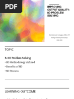 Improving Output Quality-8D Problem Solving: Hermilinda Q. Sumagpao, MBA, LPT College of Entrepreneurship 2022-2023