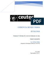 Semana 9: Sistema de Recursos Humanos en Una Empresa Pequeña