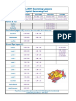 Fall Lesson Schedule