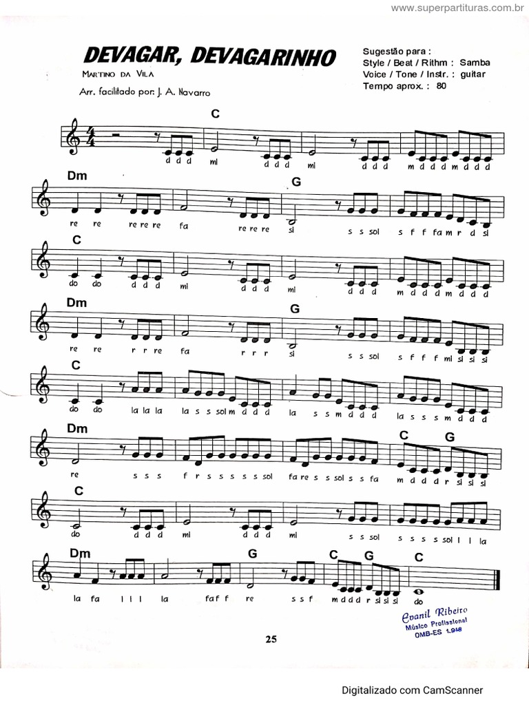 Letra de Devagarinho | PDF