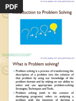 Introduction To Problem Solving: Vinod Kumar Verma, PGT (CS), KV Oef Kanpur & Saching Bhardwaj, PGT (CS), KV No.1 Tezpur