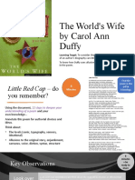 The World's Wife by Carol Ann Duffy: Learning Target: To Consider The Extent To Which Knowledge