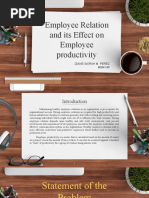 Employee Relations and Its Effect Employee Productivity