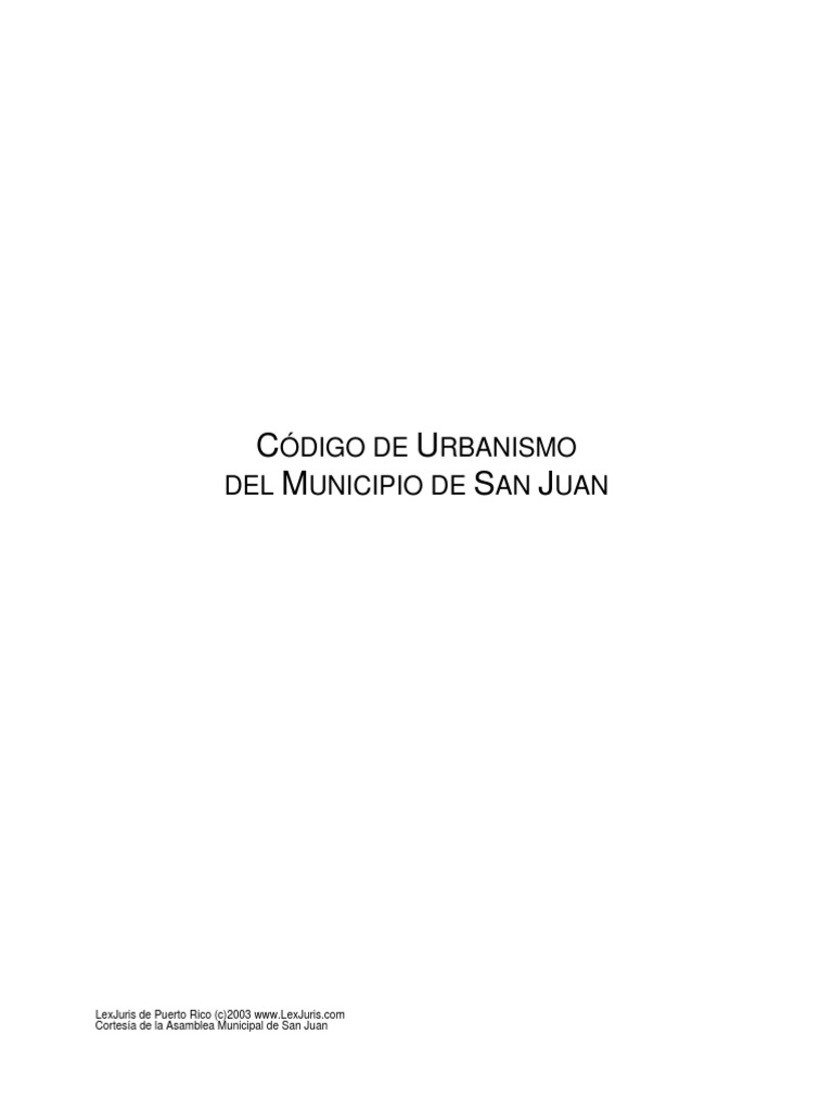 Código de Urbanismo de San Juan | PDF | Puerto Rico | San Juan