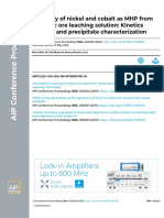 Recovery of Nickel and Cobalt As MHP From Limonitic Ore Leaching Solution: Kinetics Analysis and Precipitate Characterization