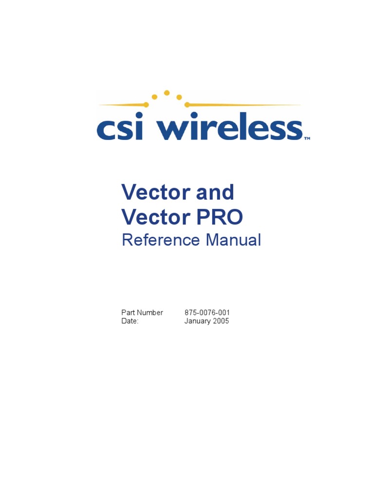 Vector Pro Manual | PDF | Global Positioning System | Telecommunications