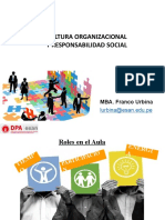 Cultura Organizacional Y Responsabilidad Social: MBA. Franco Urbina
