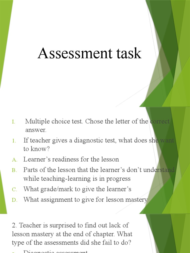 Diagnostic formative and summative assessment types pdf