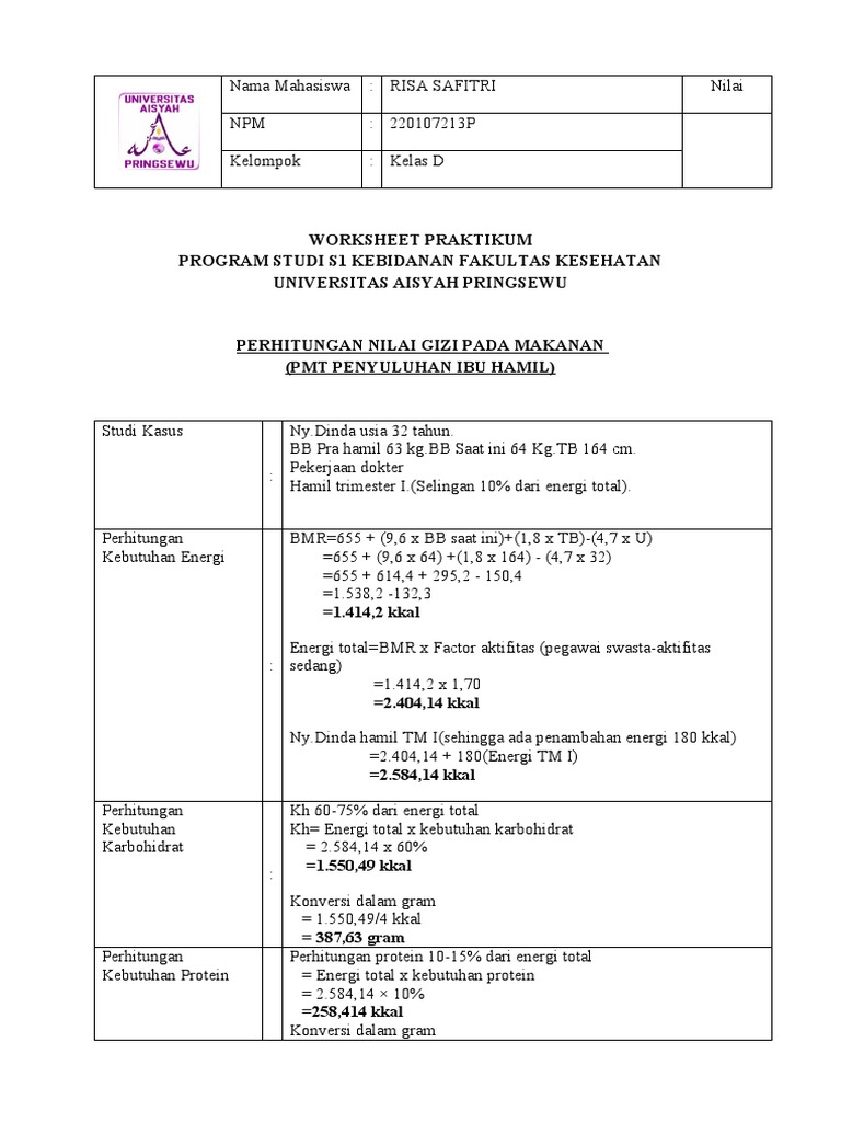 Worksheet Praktikum | PDF