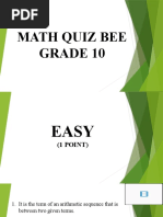 Grade 10 Math Problems and Solutions | PDF | Area | Abstract Algebra
