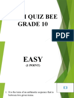 MATH 10 Quiz Bee