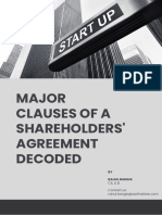 Major Clauses of A Shareholders' Agreement Decoded: BY Rahul Bangia