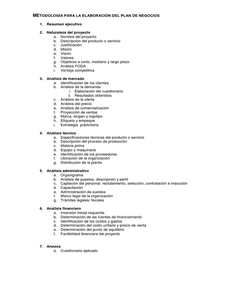 Guía para Elaborar un Plan de Negocios | PDF