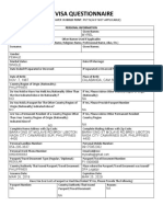 Us Visa Questionnaire: Personal Information