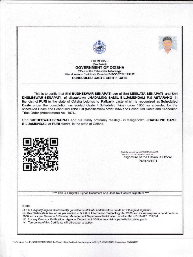 DOCUMENTS FOR APPLYING CASTE CERTIFICATE visual data 2