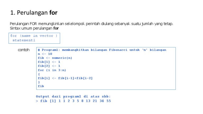 Perulangan For | PDF