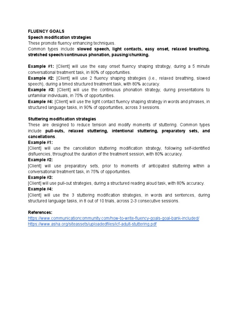 Fluency Goals | PDF